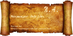 Neumayer Adrián névjegykártya